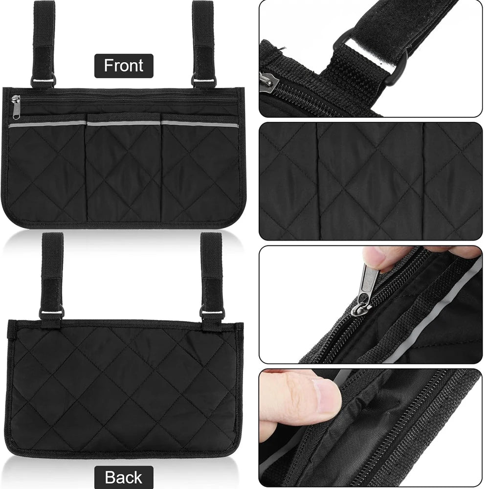 Sac latéral pour accoudoir de fauteuil roulant